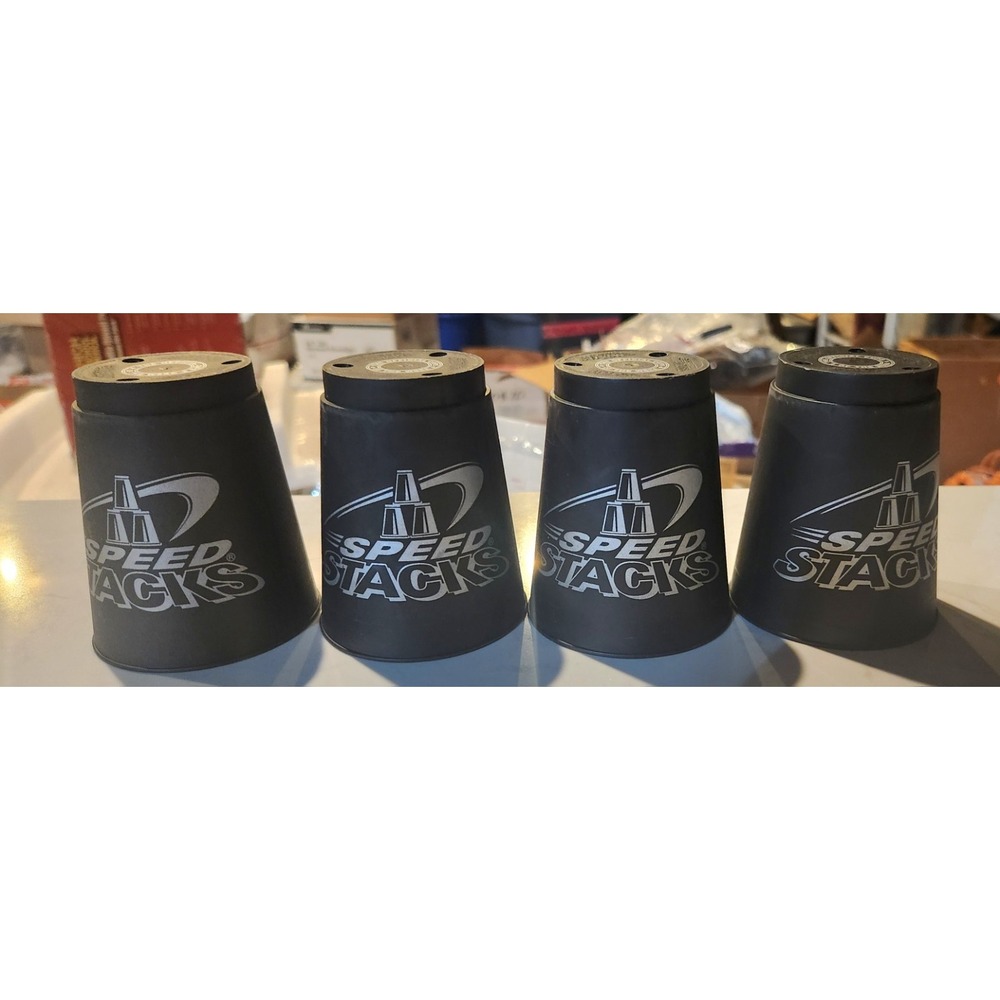 Set of 4 Speed Stacks Sport Stacking Cups - Official WSSA Black Cups